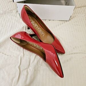 Calvin Klein Gayle Pump Women's High Heel Crimson Red sz. 8.5
